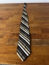 roberto villini tie Striped Brown Black Silk Beige Men  s Necktie