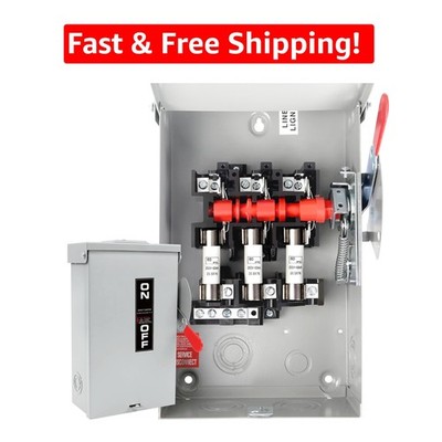 Heavy Duty 3P 60 Amps Disconnect Switch - Enhanced Wire Bending & Outdoor Use
