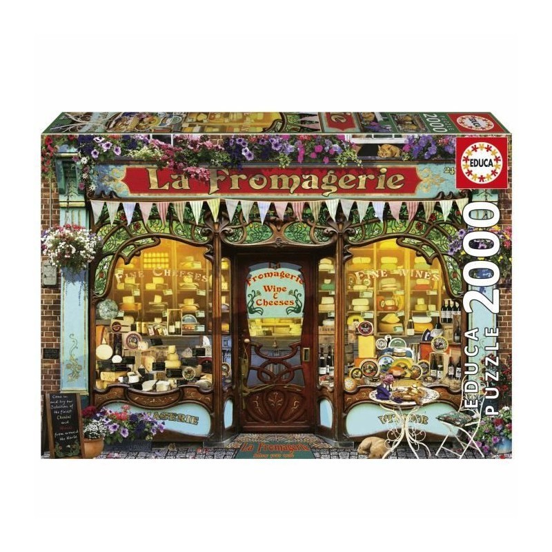 Puzzle Educa 2000 pièces la boutique de fromages fins pour vos soirées détente en famille