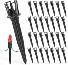 100-Pack Christmas Light Yard Stakes, 5.5 Inch Lighting 100 Pack, Black 