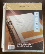 NEW OfficeMax HeavyWeight Extra Capacity Sheet Protectors Letter Size Clear 25