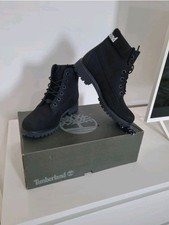 Brand New Womens Nubuck Slim 6inch Logo Black Timberland Boots UK SIZE 5