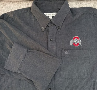 Ohio State Buckeyes (CUTTER & BUCK) LS Black  Button Up Shirt Men s Sz L