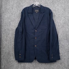 Banana Republic Blazer Mens 42L Navy Blue Slim Single Breasted Notch Jacket