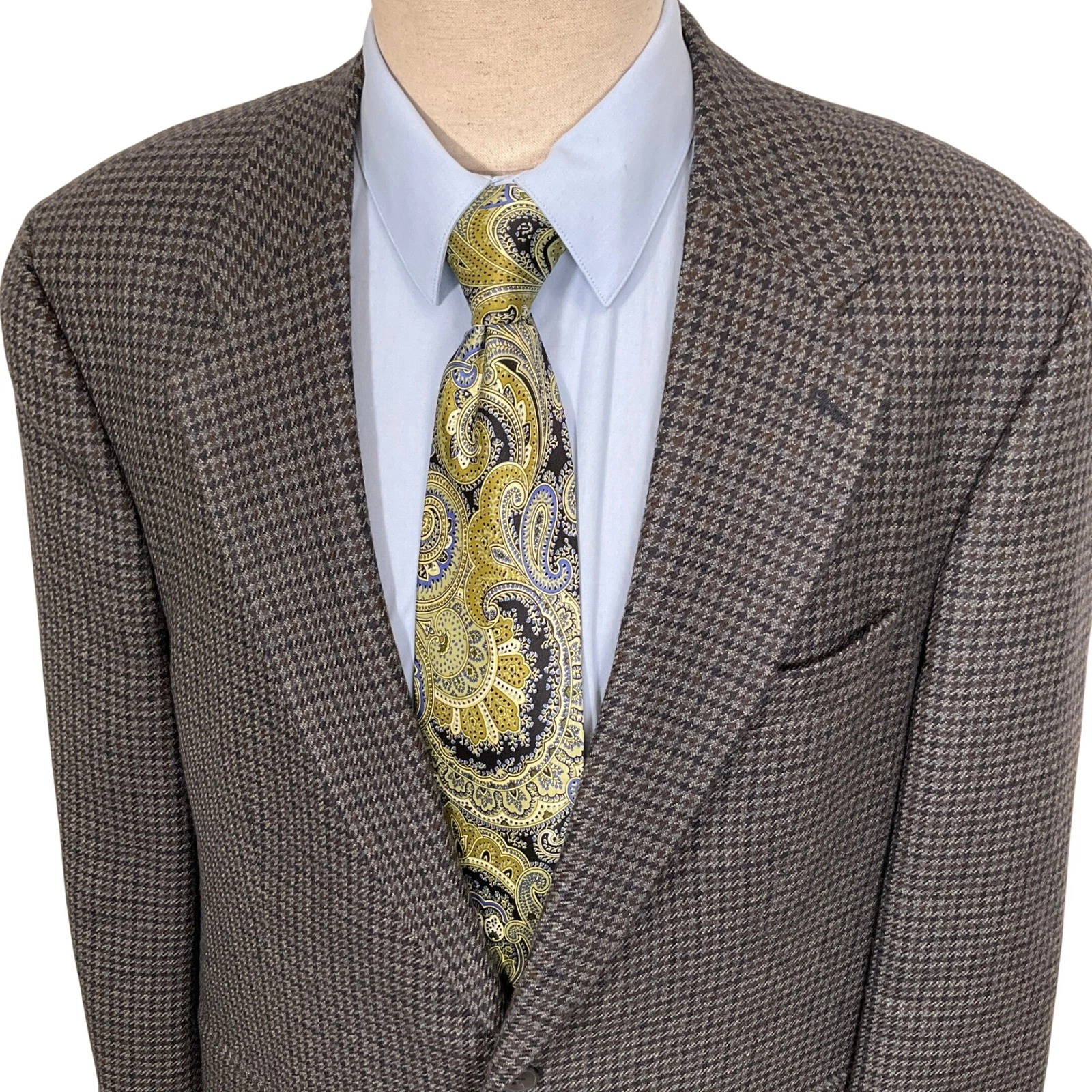 Chaps Ralph Lauren Blazer Mens 46R Brown Gray Houndstooth Professor Canada Wool
Opens in a new windo