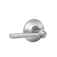 Satin Chrome Push Button Locking Privacy Bed & Bath Interior Door Handle