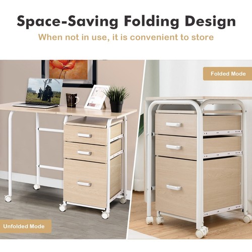 Rolling Computer Desk with Drawers and Wheels for Home/Office Use - Picture 7 of 10