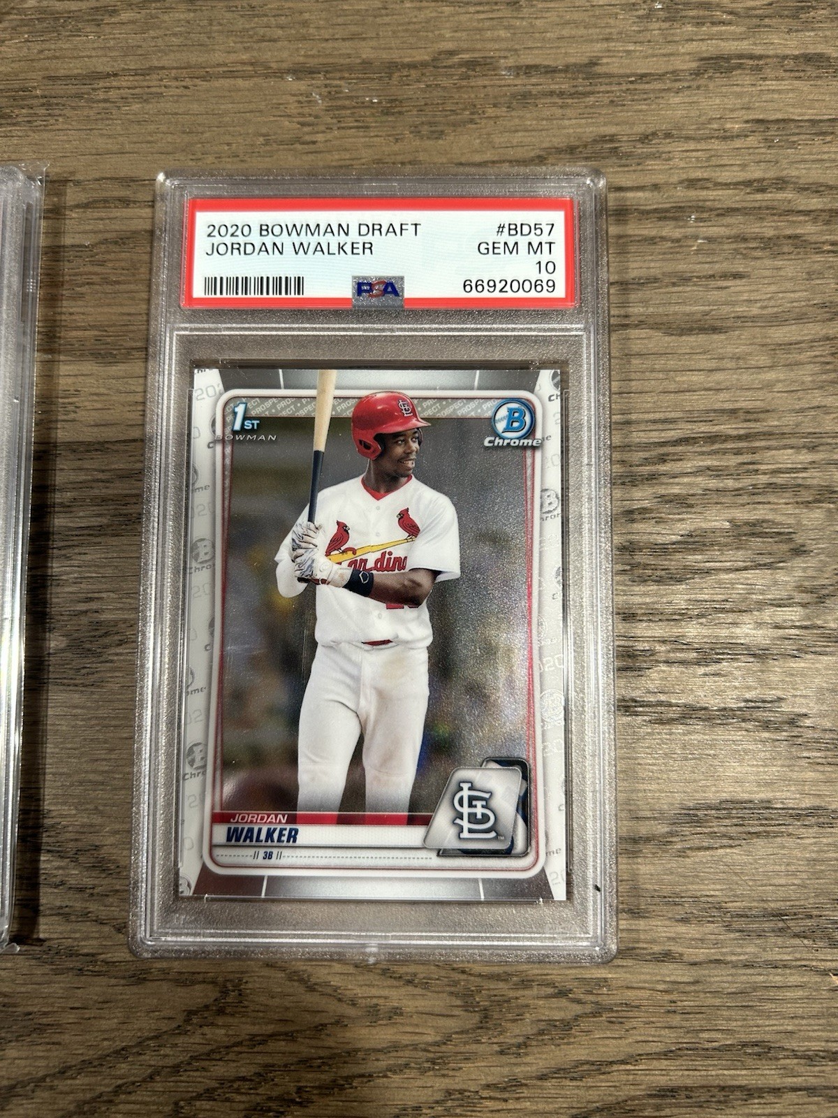 Jordan Walker 2020 Bowman Draft Chrome Prospect BD-57 CARDINALS PSA 10