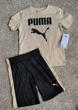 Puma Short Sleeve T-Shirt and Shorts 2 Piece Outfit Boys Size 5 NWT