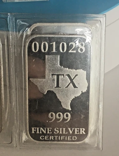 1 Troy oz. .999 Fine Silver Texas State Art Bar-Federated Mint Sealed Proof Like