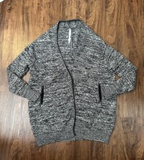 Lululemon Cardi All Day Oversized Cardigan Women XS Small Gray Black Merino Wool