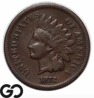 1872 Indian Head Cent Penny, Choice Fine++/VF Better Date