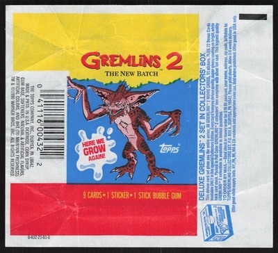 1990 Topps Gremlins II 2 Opened Wax Pack Wrapper DD81