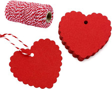100 Pcs Valentines Gift Tags Red Heart Cutouts Heart Shaped Paper Present Tags w