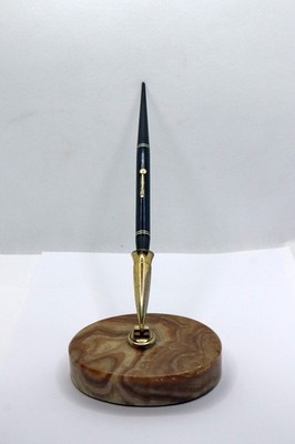 Vintage Waterman Ideal Black Celluloid Desk Fountain Pen With Base