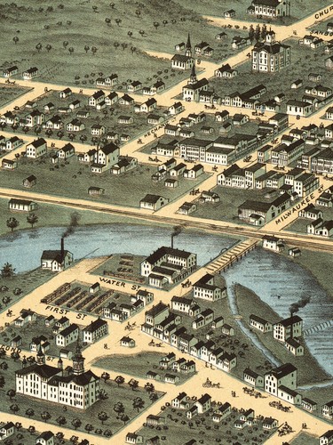 Bird's Eye View 1870 Jefferson Wisconsin Vintage Style City Map - 16x20 - 第 2/3 張圖片