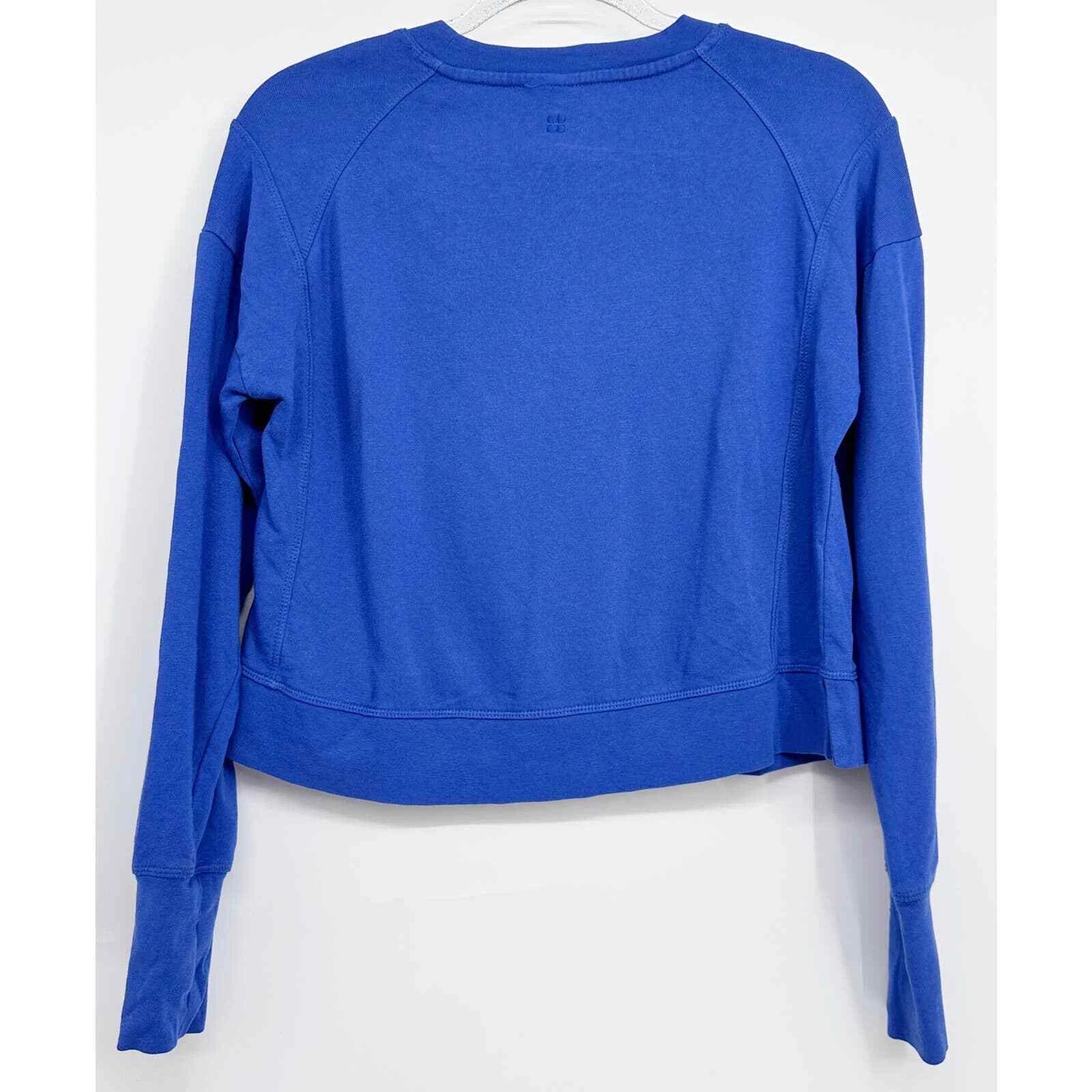 sweaty-betty crew neck crop long sleeve pullover sweater