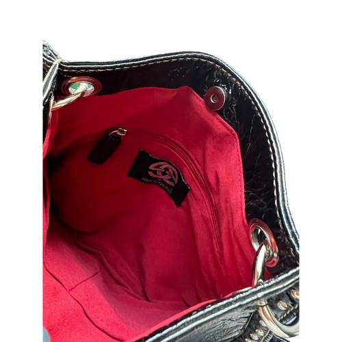 Red by Marc Ecko Black Faux Patent Leather Crossbody Bag Purse Silver Studs NWOT - Picture 5 of 5