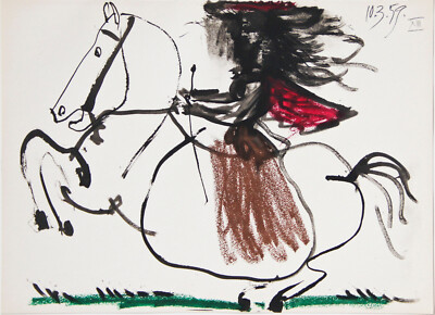 PABLO PICASSO Lithograph of wife Jacqueline Roque  Toros y Toreros 1961 Original
