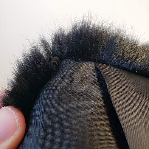 Vintage Black Faux Fake Fur Collar Detachable Separate 23" Short Hair Pin-up - Picture 6 of 11