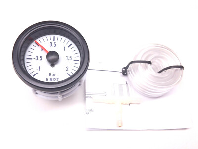 RSR Ladedruck Anzeige SET WEISS 52mm Retro Look Boost Gauge 16V G60 G40 VR6 S2 R