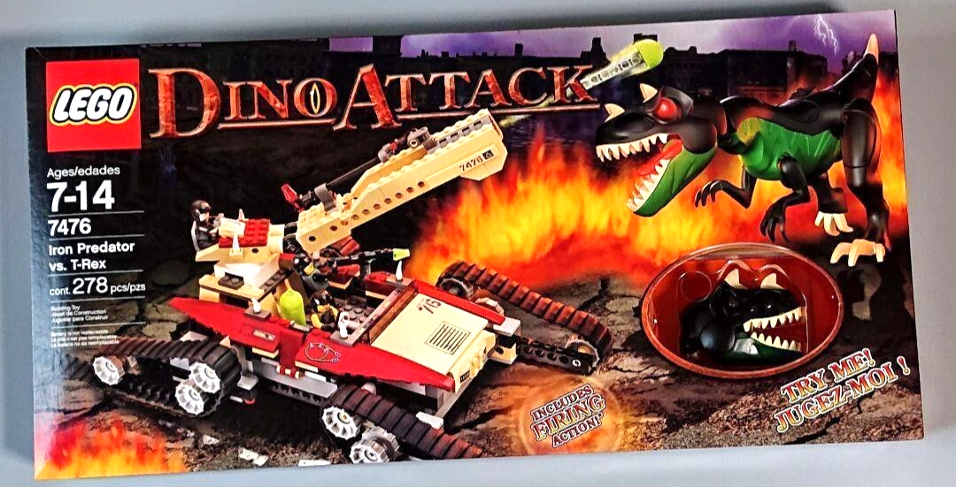 LEGO Dino Attack Iron Predator vs. T-Rex 7476 In 2005 New Retired