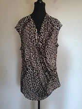 RC2 KASPER Separates Women's Sleeveless Surplice Neck Black Brown Plus Size 2X 