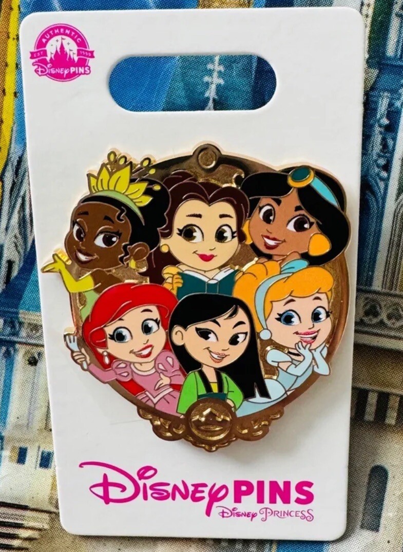 2024 Disney Parks Princess OE Pin Mulan Cinderella Ariel Belle Tiana Jasmine New