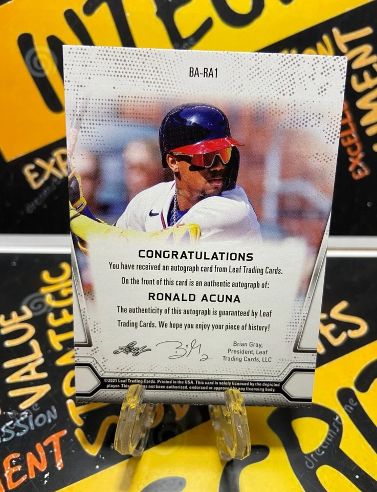 2021 Leaf Ronald Acuna Jr Autographed Card - Image 3 of 3