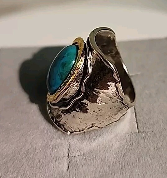 sterling silver ring  925 Gemstone Ring Labradori… - image 4