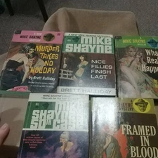 Lot-5 Vintage Brett Halliday Mike Shayne Mysteries
