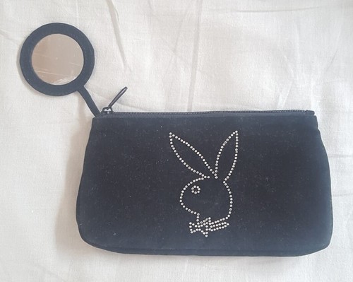 Pochette borsa Playboy nera con interni rosa e specchietto | eBay