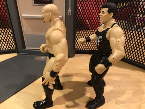 Stone Cold Steve Austin & McMahon Grudge Match Wrestlemania XV WWF Figures card - Picture 8 of 12