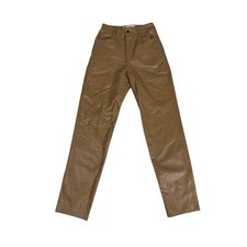 Women's Zara Brown Hi-rise Faux Leather Pants Size 0