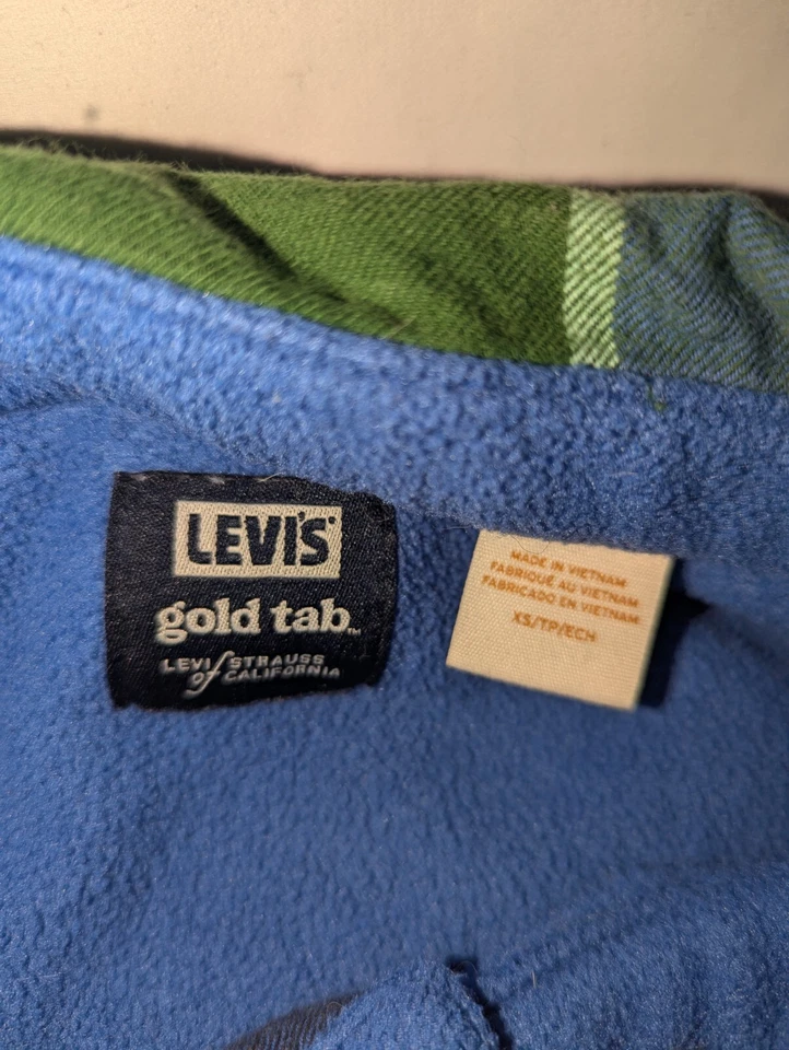 Levi’s Gold Tab Men’s Plaid Jackson Flannel Worker Over Shirt Size XS GUC - Image 4 of 4