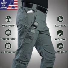 Tactical Mens Cargo Pants Waterproof Work Hiking Combat Outdoor Trousers Pants