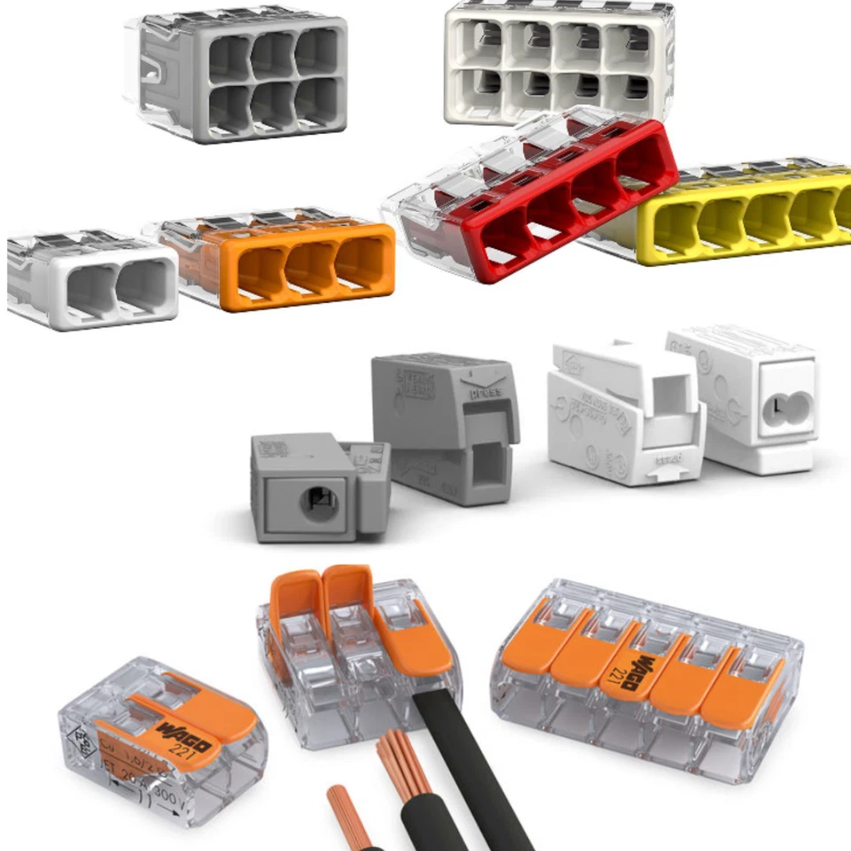 Wago Connectors 221 222 224 773 2773 Junction Box Electrical Reusable Wire Lever - Image 3 of 4