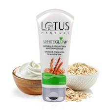 Lotus Herbals WhiteGlow Skin Brightening Oatmeal  Yogurt Scrub for Unisex -100G