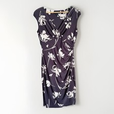 Lauren Ralph Lauren Women’s Gray Ruched Career Dress Sz 10 Office Church Stretch