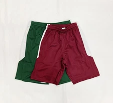 Alleson Athletic Ply Reversible Basketball Short Boys S M L Maroon Green 589PSPY
