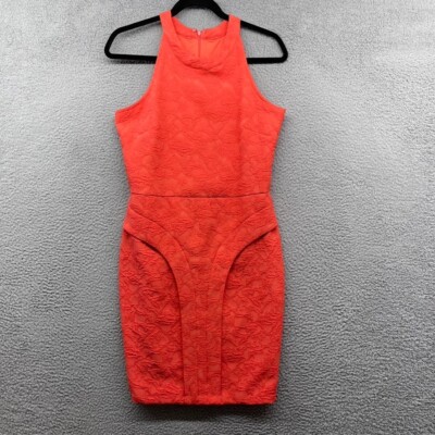 kardashian kollection orange dress Kardashian Kollection Womens Orange V Neck Back Zip Shift Dress Sz L NWT!!!