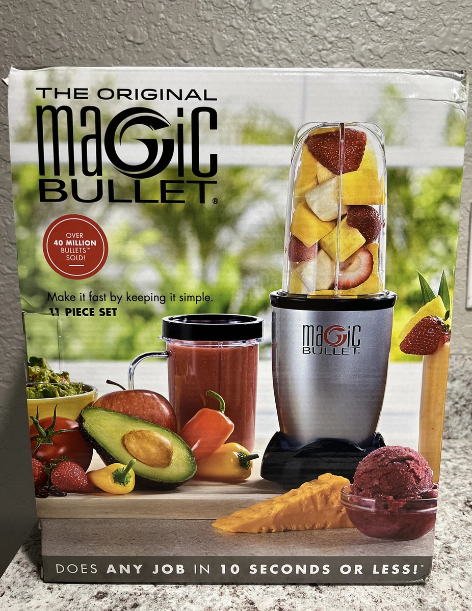 Magic Bullet Blender, Small, Silver, 11 Piece Set MBR-1101