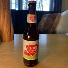 Vintage 1968 Chief Oshkosh Beer Bottle.