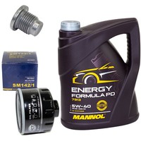 MotoröL Set 5W-40 5 Liter + ÖLfilter SM 142/1 + Schraube FüR Dacia Logan Renault