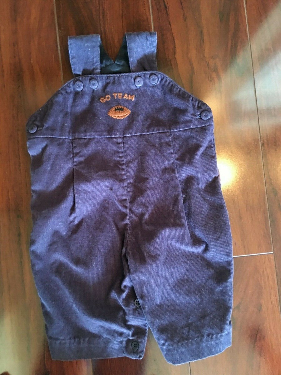 Strasburg 3M Longall Romper Go Team Football Navy Blue Corduroy Boy Boutique