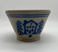 Vntg Winter Cottage Salt O Thee Earth Pottery Guernsey Ohio Salt Glaze Planter