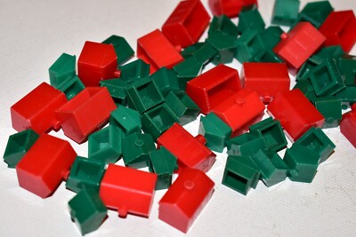 Lot De 12 Maisons Monopoly En Plastique Vert - Jeu De Société - Occasion