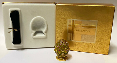 2001 Estee Lauder Dazzling Silver BEJEWELED ARTICHOKE Enamel Solid Perfume MIB