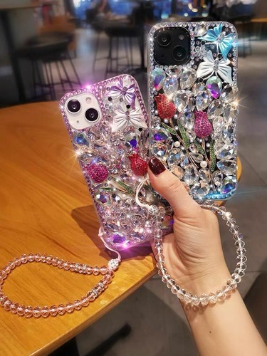 For Samsung Galaxy S25 S21 S22 S23 S24 Bling Glitter Colorful Diamond Rose Case - Picture 10 of 26