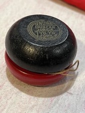 Vintage Black and Red Duncan Genuine Junior Yo-Yo Tops - Wood EXCELLENT